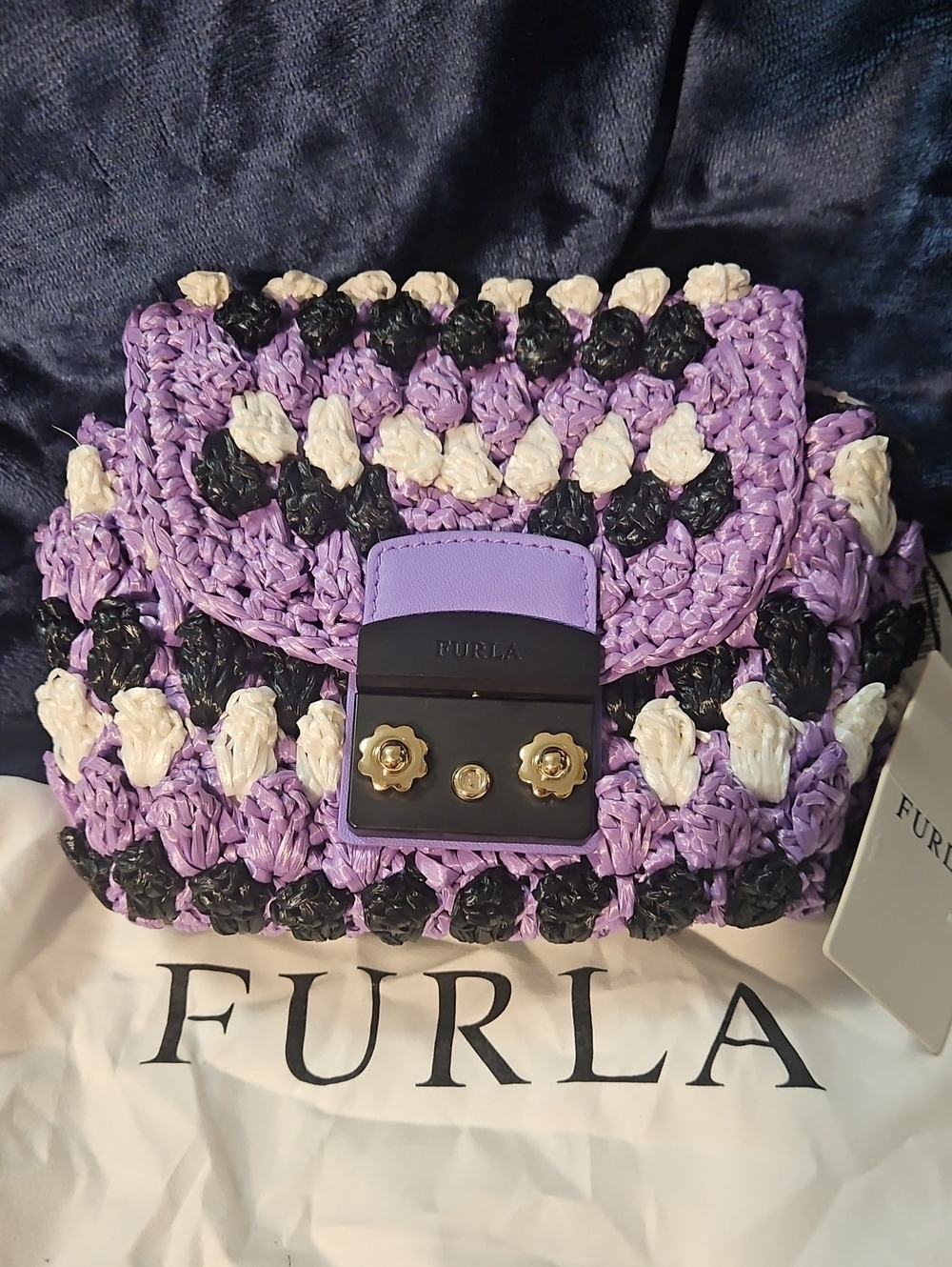 RARE Furla Metropolis Braided Shoulder Bag Limited Edition - Lilac